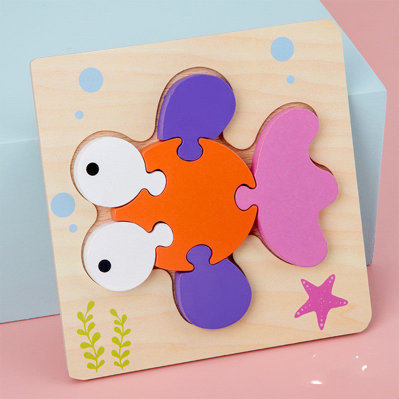 Baby Toys Wooden 3d Puzzle Tangram Shapes Learning Cartoon