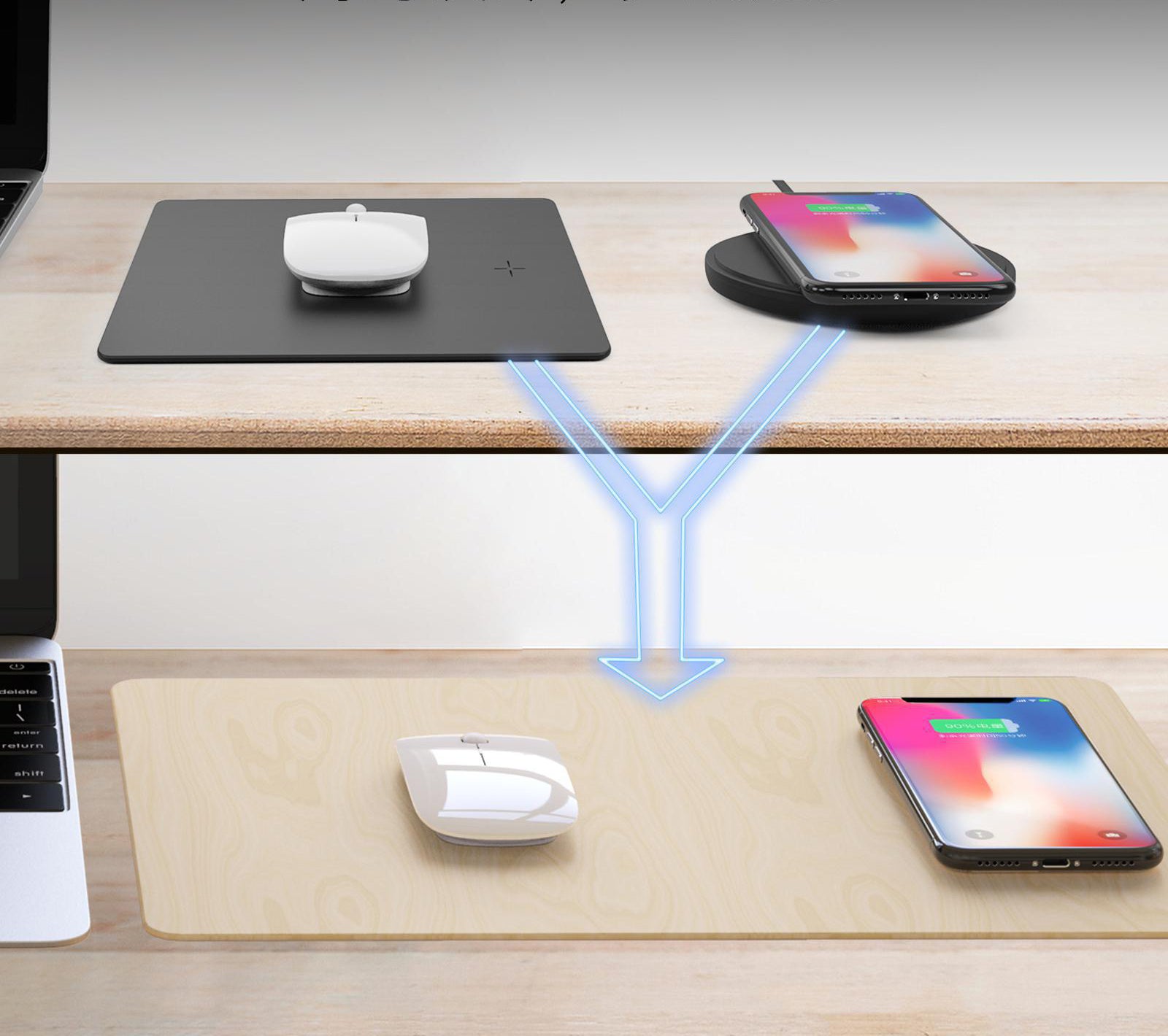 Wireless Charger Mouse Pad is Suitable For Android Apple Mobile Phone Fast Charging Base Fast Charging Xiaomi Smart