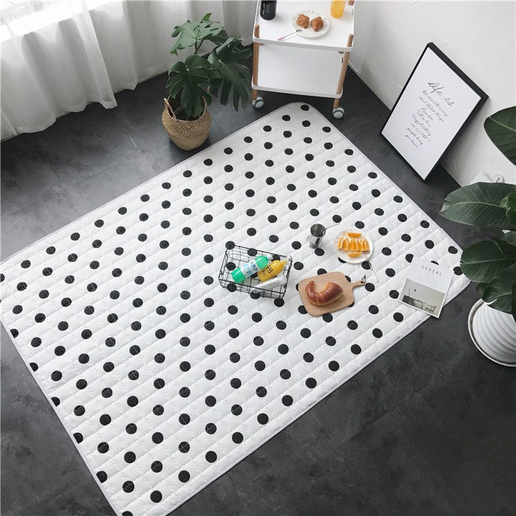 Net Red Black And White Wave Point Outdoor Moisture-Proof Mat Picnic Mat Lawn Cloth Girlfriends Spring Outing Mat Tent Beach Waterproof