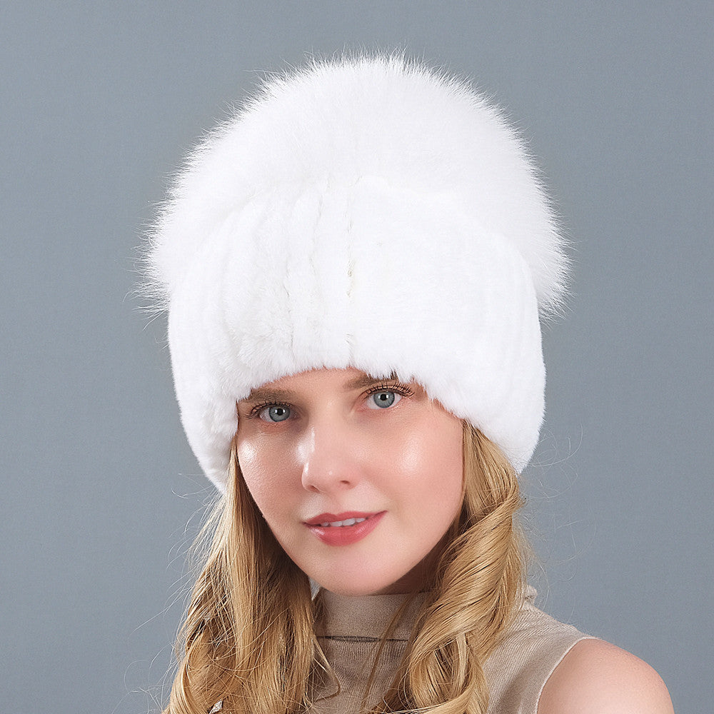 Korean Style Knitted Earmuffs Straw Hat Women