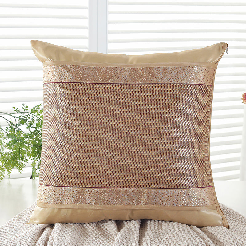 Summer Ice Rattan Double-Sided Mat Hug Pillowcase Summer Sofa Mat Cushion Cover Rattan Seat Back Cushion Cover Without Core