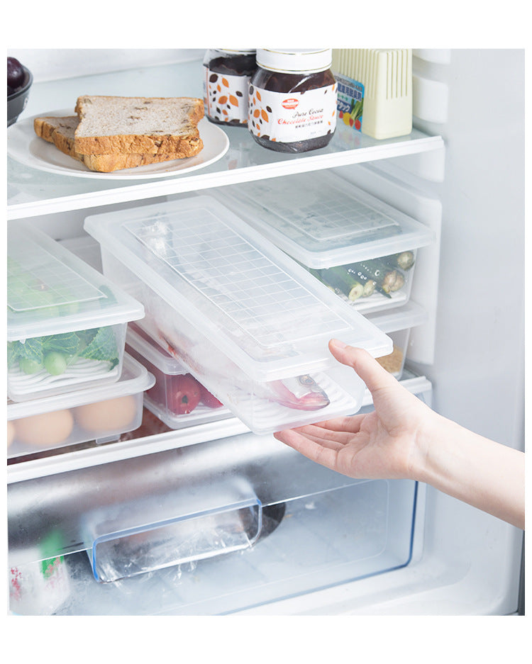 Kitchen Drain Preservation Box Plastic Small Fish Box Seafood Vegetable Rectangular Refrigerator Storage Box Manufacturer