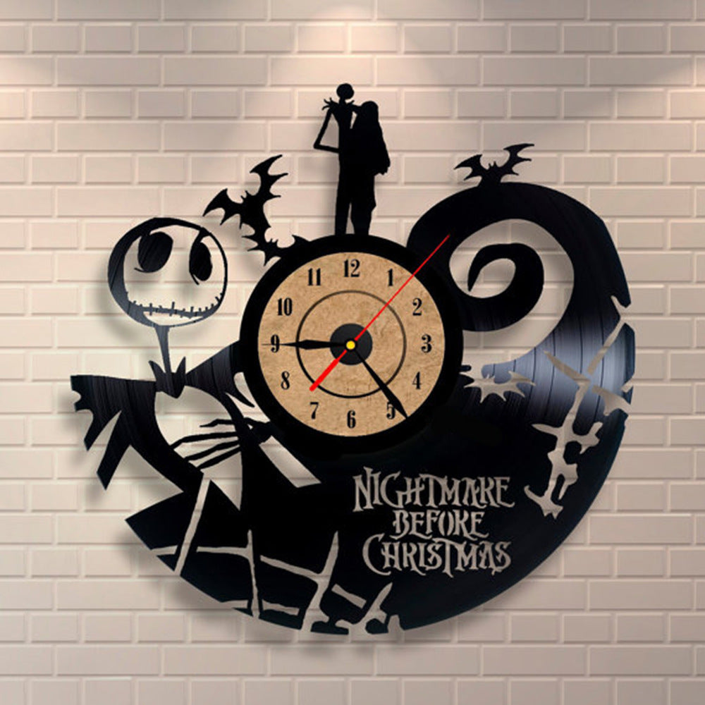 Horloge murale en vinyle en forme de chat créatif, décoration de chambre, horloge murale à quartz ultra silencieuse