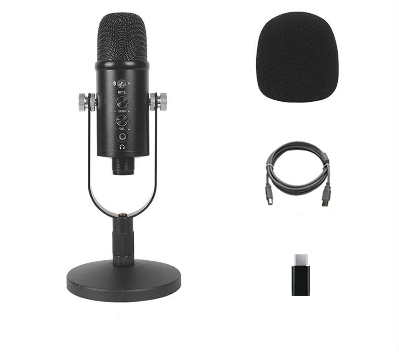 Microphone à condensateur transfrontalier JIY, enregistrement de chant en direct, réglage, microphone filaire USB pour ordinateur de bureau et mobile