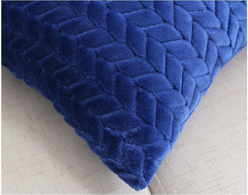 Housse de coussin de canapé en flanelle de couleur unie, style nordique simple