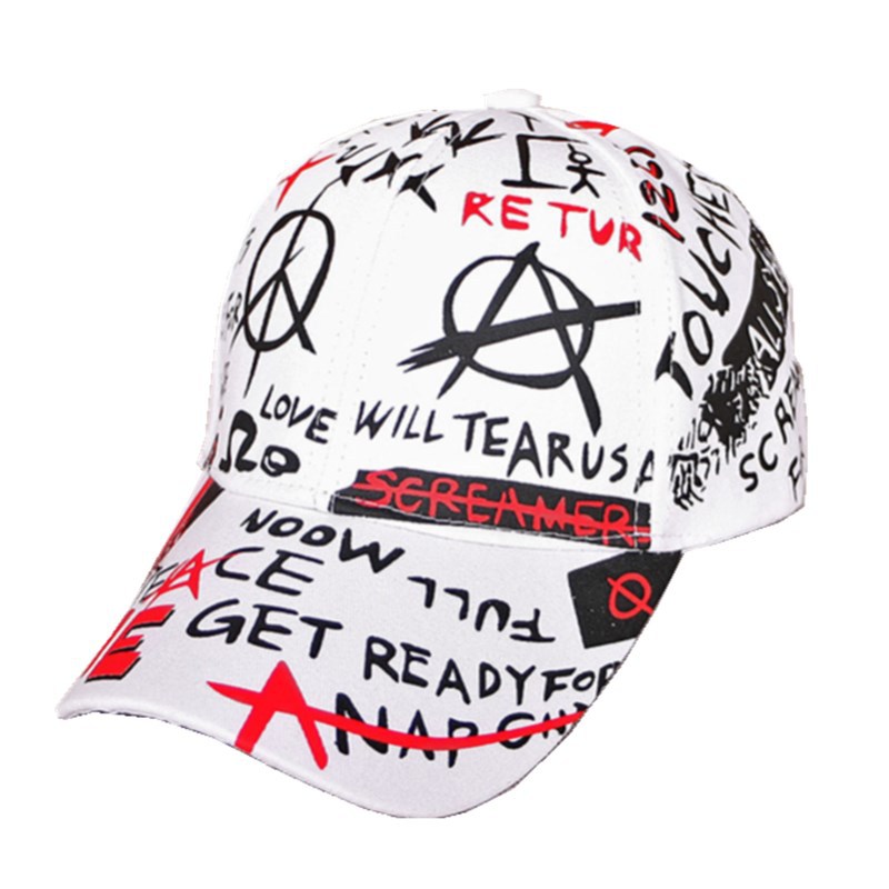 New Trendy Printed Sunshade Hip Hop Cap Unisex Adjustable Baseball Cap Korean Casual Sun Hat Cap