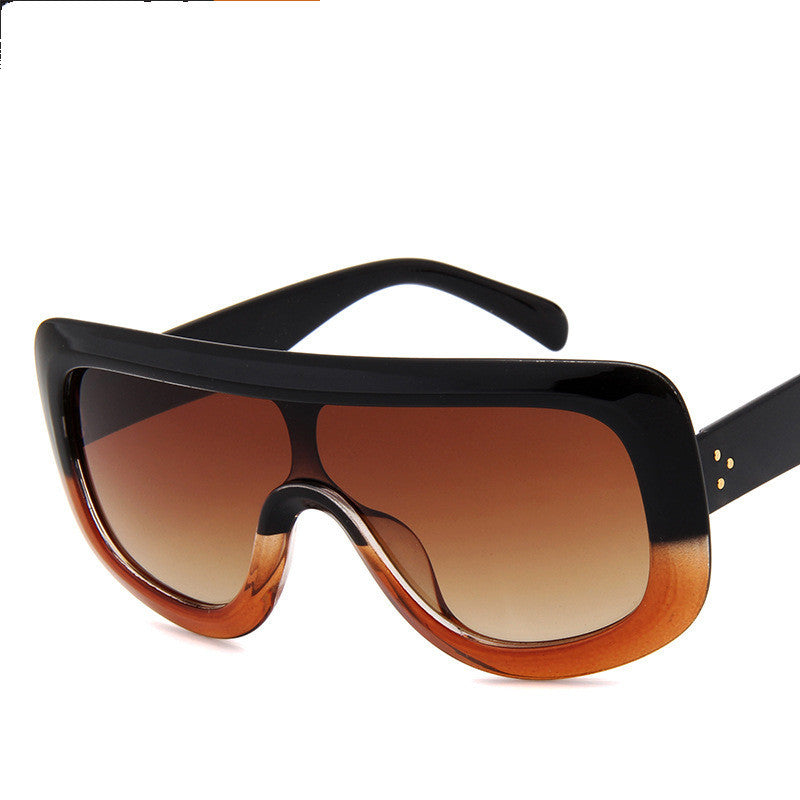 New Retro One-Piece Sunglasses European And American Trend Big Frame Sunglasses