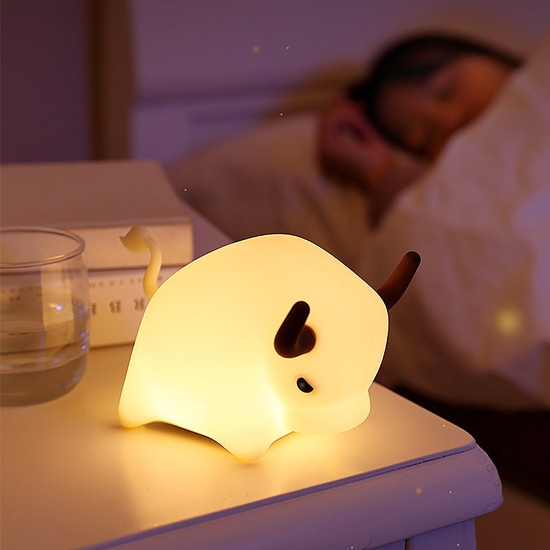 Veilleuse Vache Bébé Lumière Longue Distance Cadeau d'Anniversaire pour Filles et Garçons Amis, Petites Amies, Cœurs Chaleureux, Couples Romantiques et Créatifs
