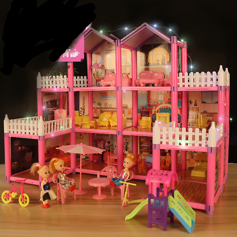 Jouet Fille Princesse Château Villa Cabane Enfants Jouent Maison Jouet Fille Simulation Chambre Maison de Poupée Cadeau