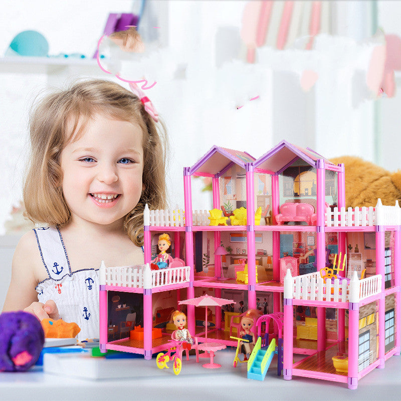Jouet Fille Princesse Château Villa Cabane Enfants Jouent Maison Jouet Fille Simulation Chambre Maison de Poupée Cadeau