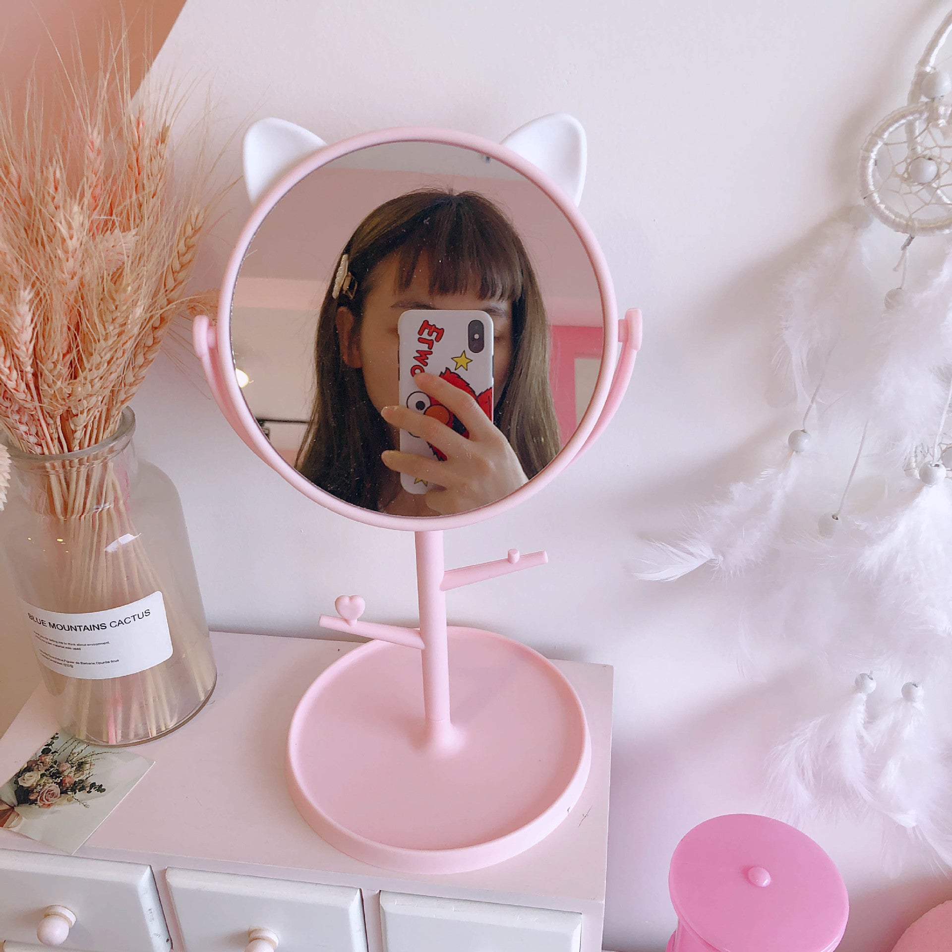 Mirror Folding Desktop Makeup Mirror Student Dormitory Desktop Storage Beauty Portable Beauty Makeup Vanity Mirror
