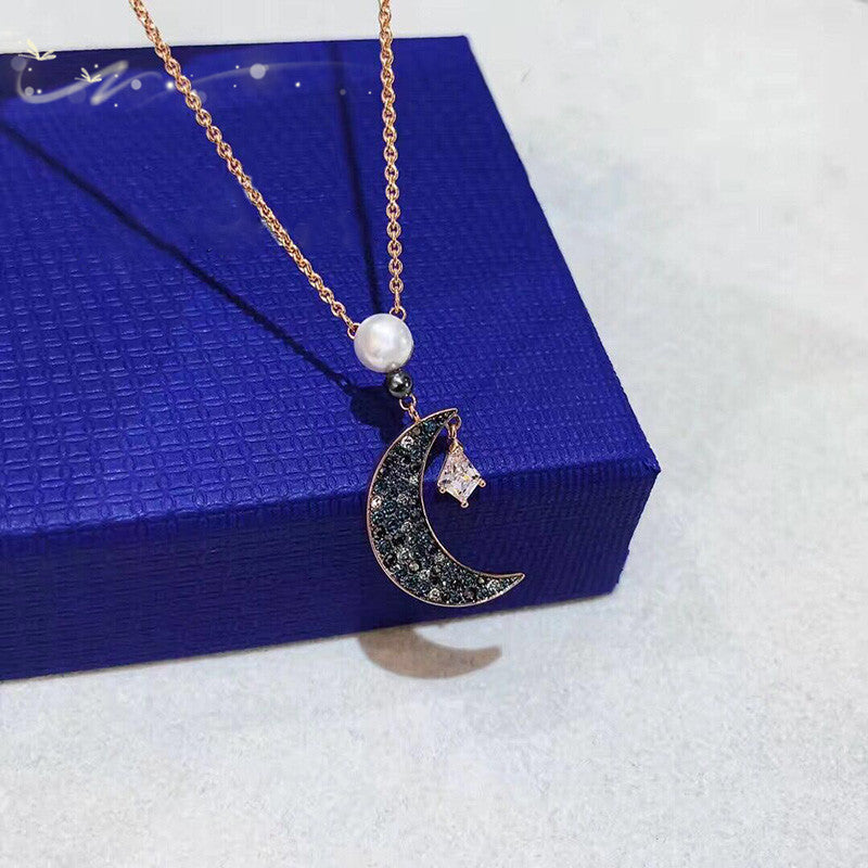 Fashion Mystery Moon Crystal Collarbone Chain