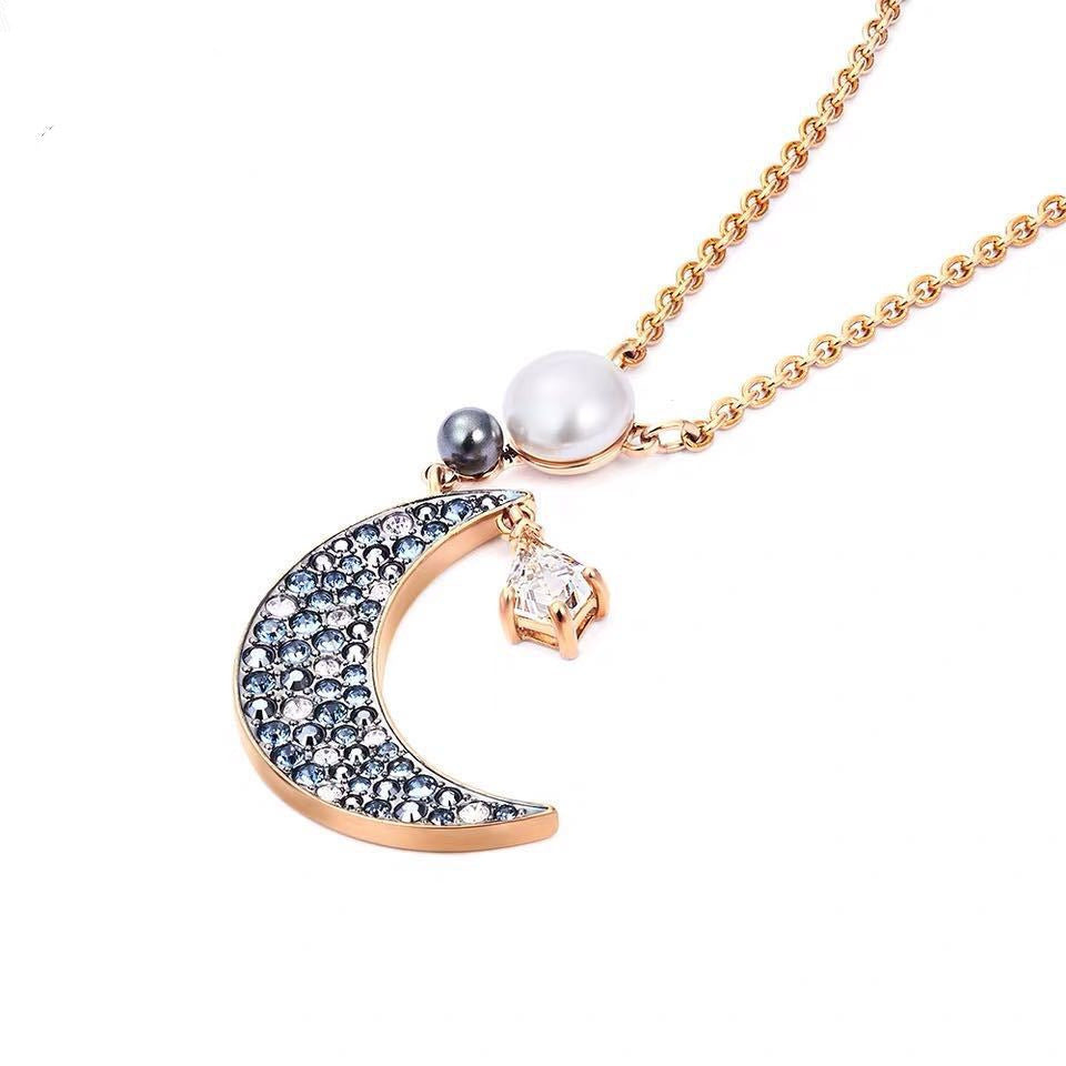 Fashion Mystery Moon Crystal Collarbone Chain