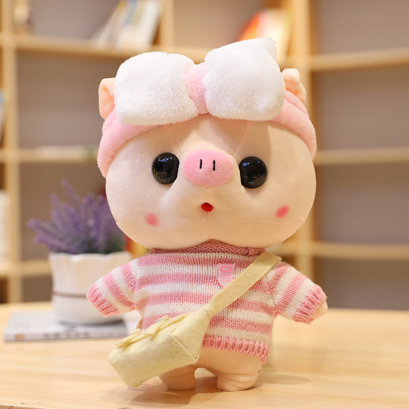 Peluche Cochon de Dessin Animé de 30 cm, Déguisement, Jouets en Peluche, Adorables Poupées Animaux, Oreiller Doux
