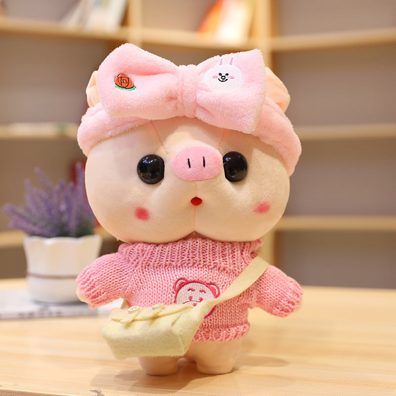 Peluche Cochon de Dessin Animé de 30 cm, Déguisement, Jouets en Peluche, Adorables Poupées Animaux, Oreiller Doux