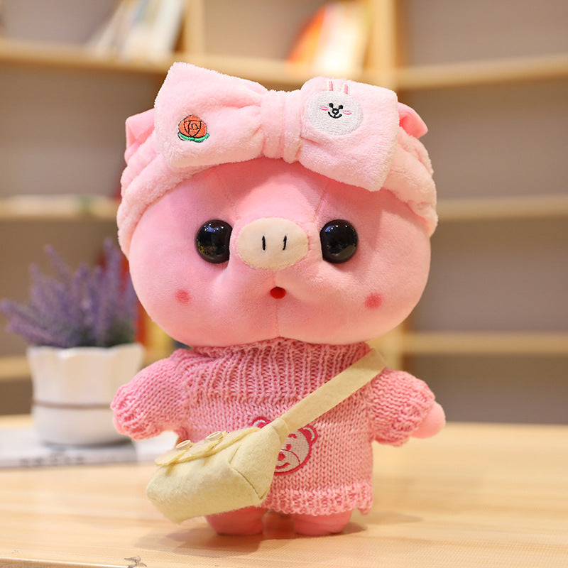 Peluche Cochon de Dessin Animé de 30 cm, Déguisement, Jouets en Peluche, Adorables Poupées Animaux, Oreiller Doux