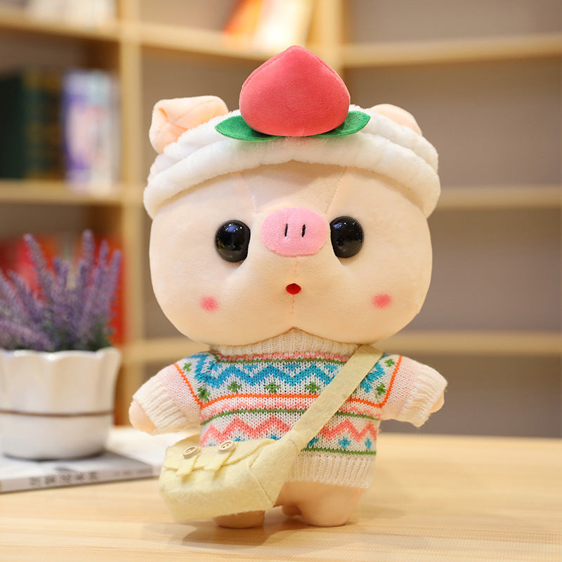 Peluche Cochon de Dessin Animé de 30 cm, Déguisement, Jouets en Peluche, Adorables Poupées Animaux, Oreiller Doux