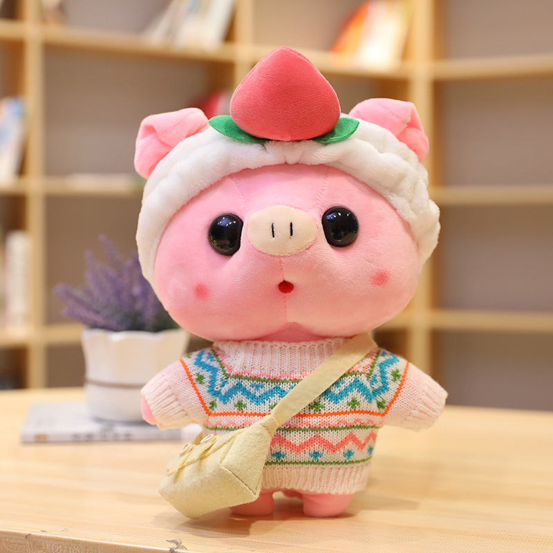 Peluche Cochon de Dessin Animé de 30 cm, Déguisement, Jouets en Peluche, Adorables Poupées Animaux, Oreiller Doux