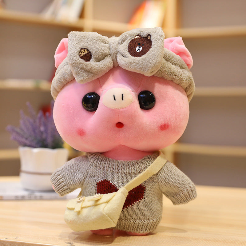 Peluche Cochon de Dessin Animé de 30 cm, Déguisement, Jouets en Peluche, Adorables Poupées Animaux, Oreiller Doux