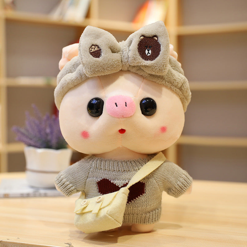 Peluche Cochon de Dessin Animé de 30 cm, Déguisement, Jouets en Peluche, Adorables Poupées Animaux, Oreiller Doux