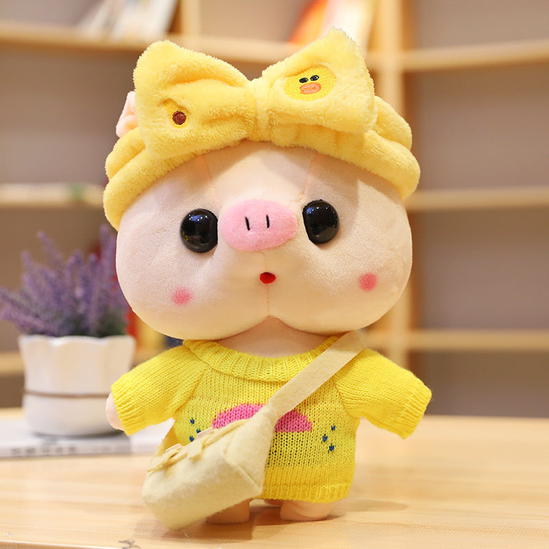 Peluche Cochon de Dessin Animé de 30 cm, Déguisement, Jouets en Peluche, Adorables Poupées Animaux, Oreiller Doux