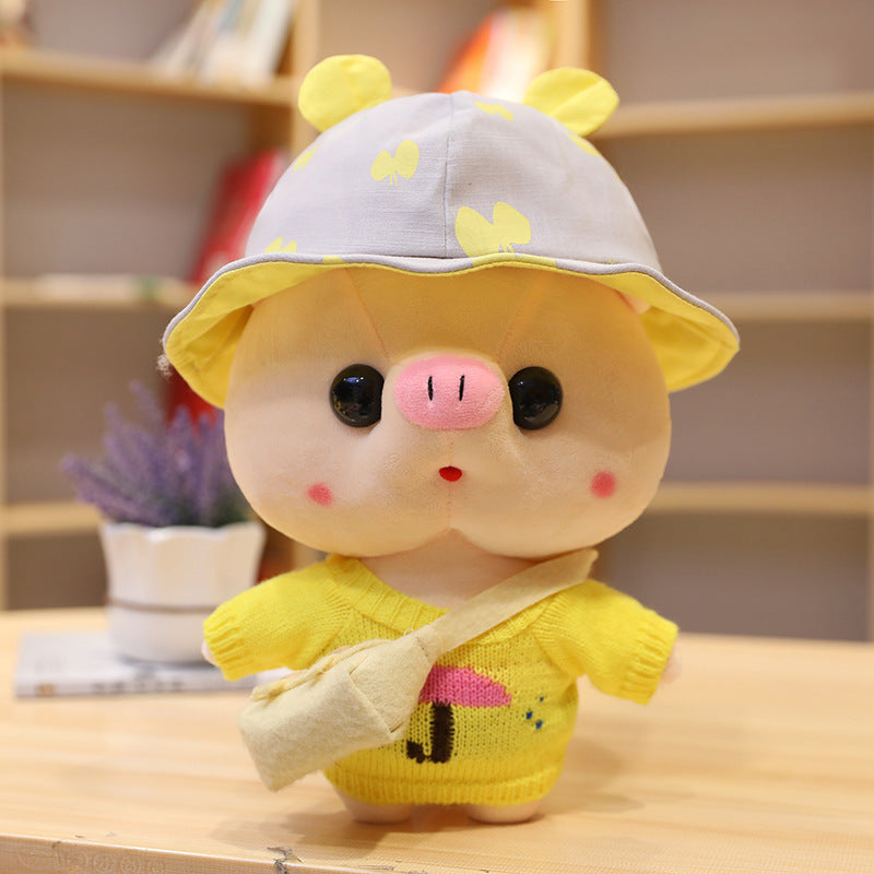 Peluche Cochon de Dessin Animé de 30 cm, Déguisement, Jouets en Peluche, Adorables Poupées Animaux, Oreiller Doux