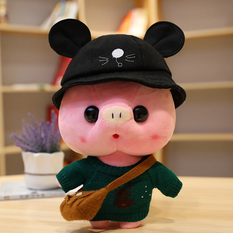 Peluche Cochon de Dessin Animé de 30 cm, Déguisement, Jouets en Peluche, Adorables Poupées Animaux, Oreiller Doux