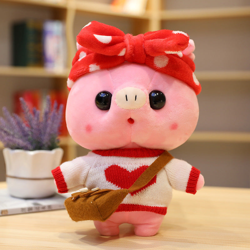 Peluche Cochon de Dessin Animé de 30 cm, Déguisement, Jouets en Peluche, Adorables Poupées Animaux, Oreiller Doux