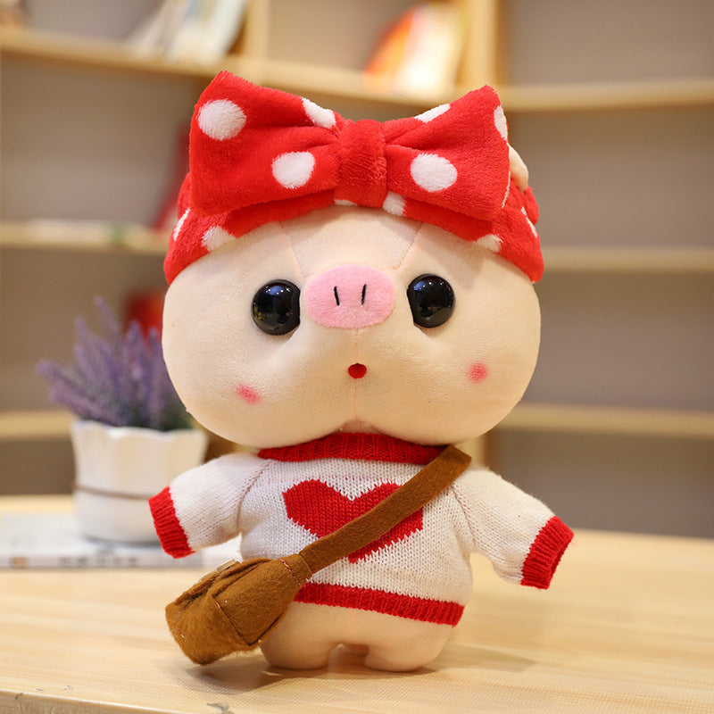 Peluche Cochon de Dessin Animé de 30 cm, Déguisement, Jouets en Peluche, Adorables Poupées Animaux, Oreiller Doux