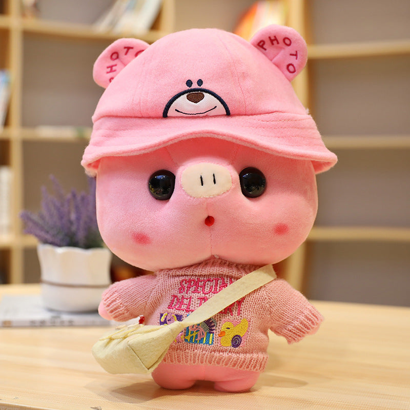 Peluche Cochon de Dessin Animé de 30 cm, Déguisement, Jouets en Peluche, Adorables Poupées Animaux, Oreiller Doux