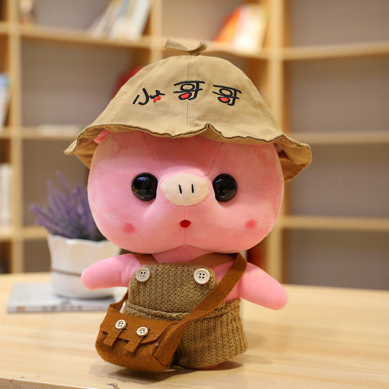Peluche Cochon de Dessin Animé de 30 cm, Déguisement, Jouets en Peluche, Adorables Poupées Animaux, Oreiller Doux
