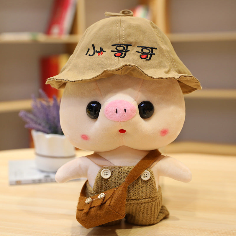 Peluche Cochon de Dessin Animé de 30 cm, Déguisement, Jouets en Peluche, Adorables Poupées Animaux, Oreiller Doux