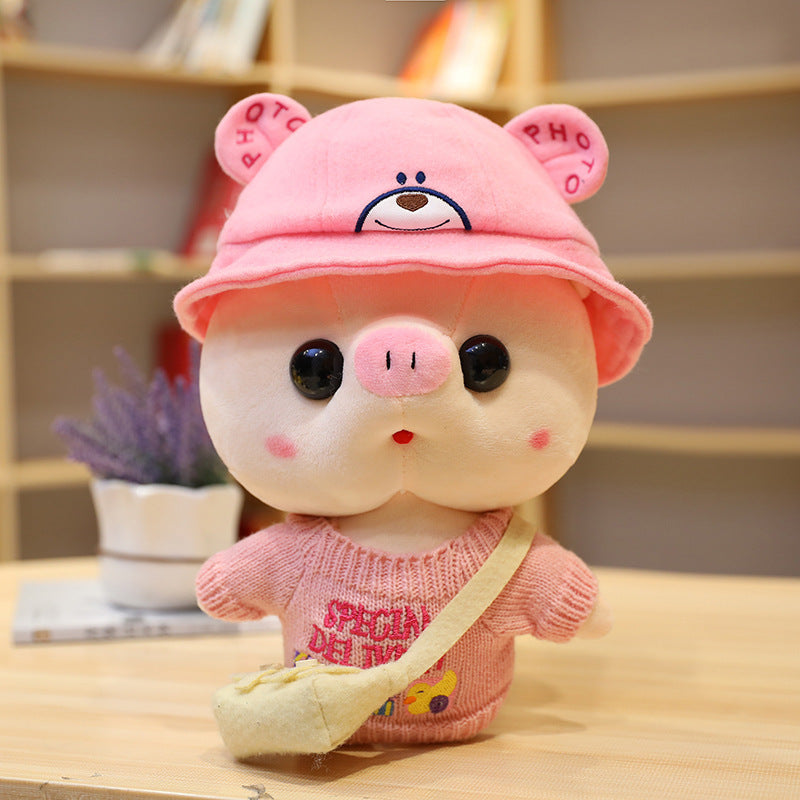Peluche Cochon de Dessin Animé de 30 cm, Déguisement, Jouets en Peluche, Adorables Poupées Animaux, Oreiller Doux