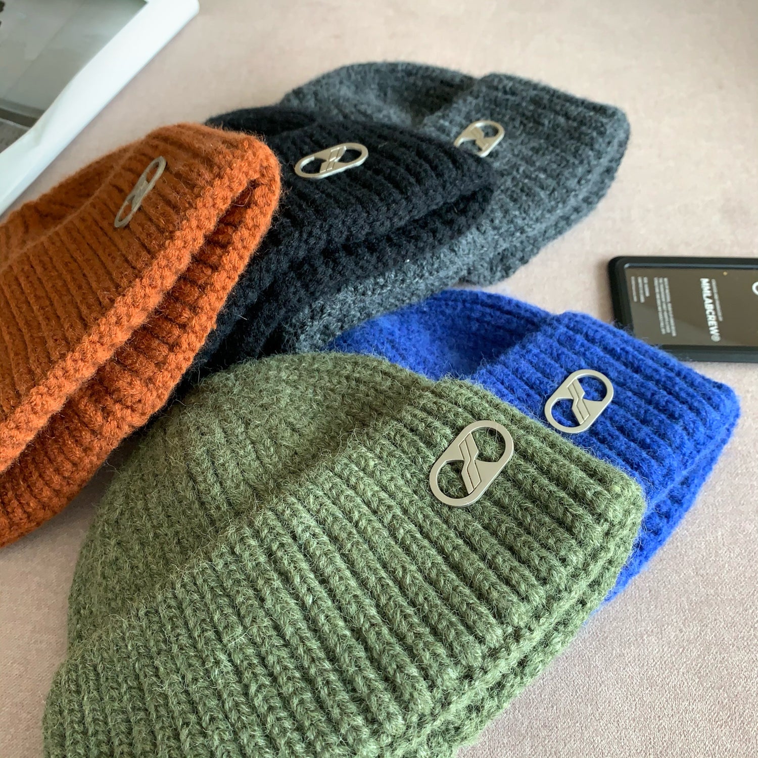 Korean Version Of Multicolor Couple Knit Hat, Solid Color Dome Knit Hat, Curled Casual Knit Hat