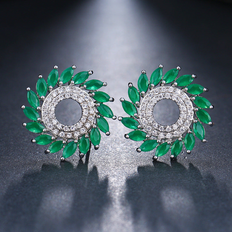 Boucles d'oreilles en zirconium de mariée Cadeau de luxe pour dîner pour femme