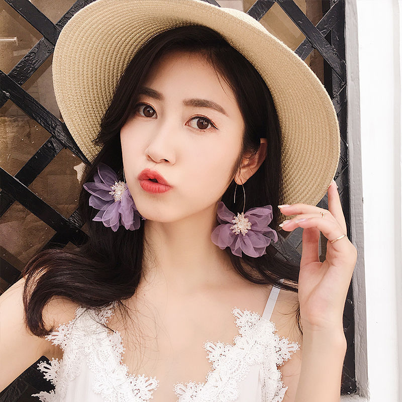 Super Fairy Flower Earrings Pearl Tassel Long Earrings