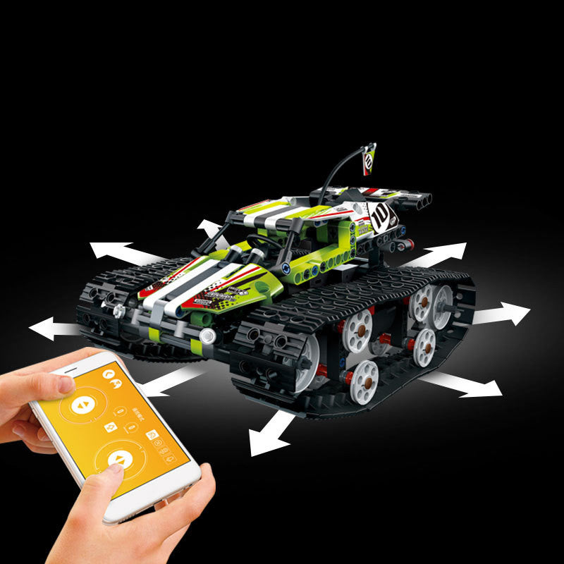 Remote Control Electric Tracked High-Speed Vehicle Assembling Building Blocks Toy