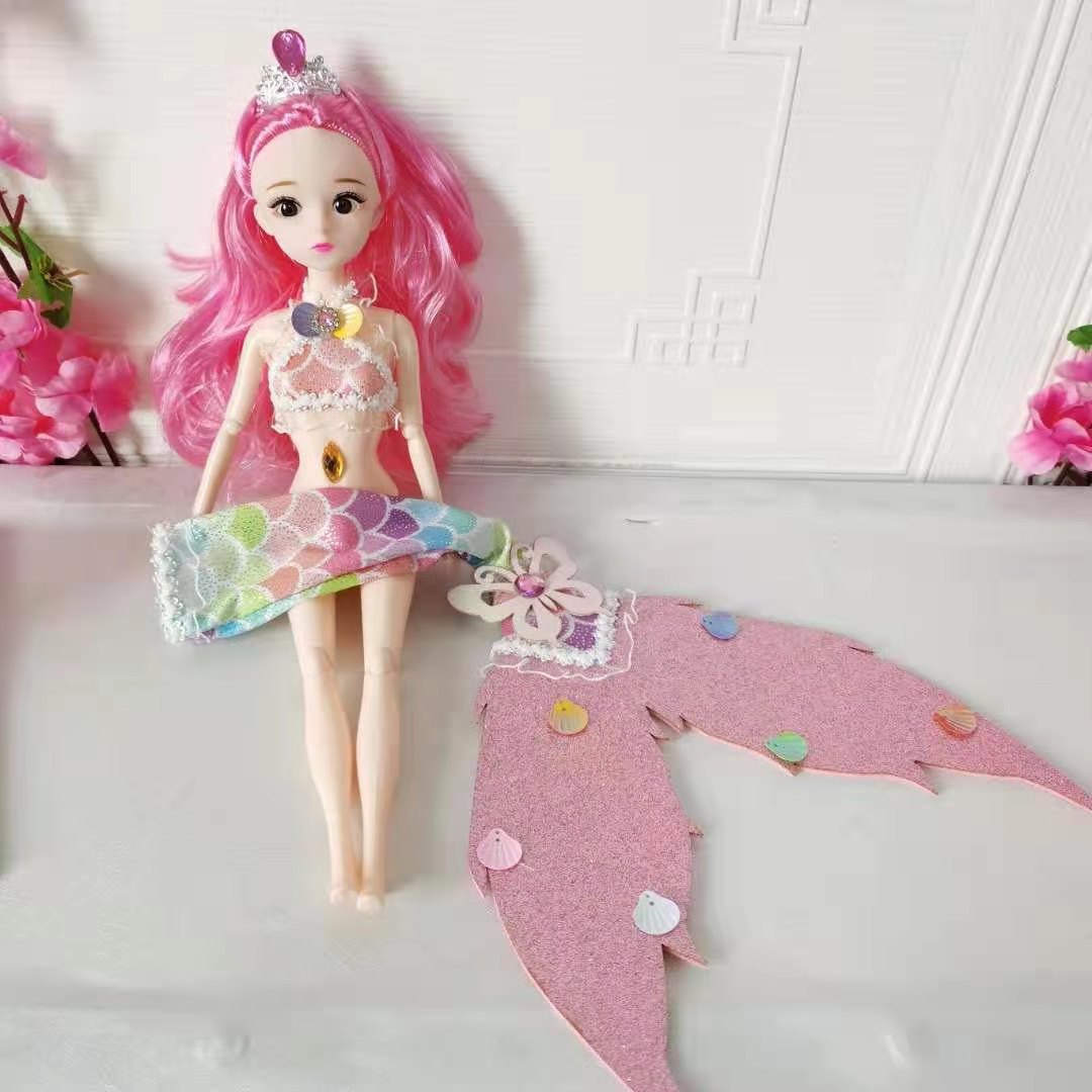 Qingxue Dad Is Better Than The Removable Dress-Up Fish Scale Mermaid Toy Princess Doll