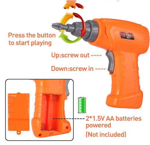 Educational Toys Can Be Assembled Nut Disassembly Electric Drill Tool Box Set Electric