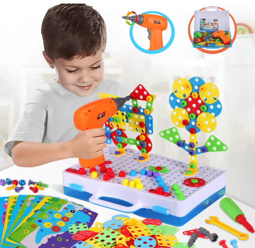 Educational Toys Can Be Assembled Nut Disassembly Electric Drill Tool Box Set Electric