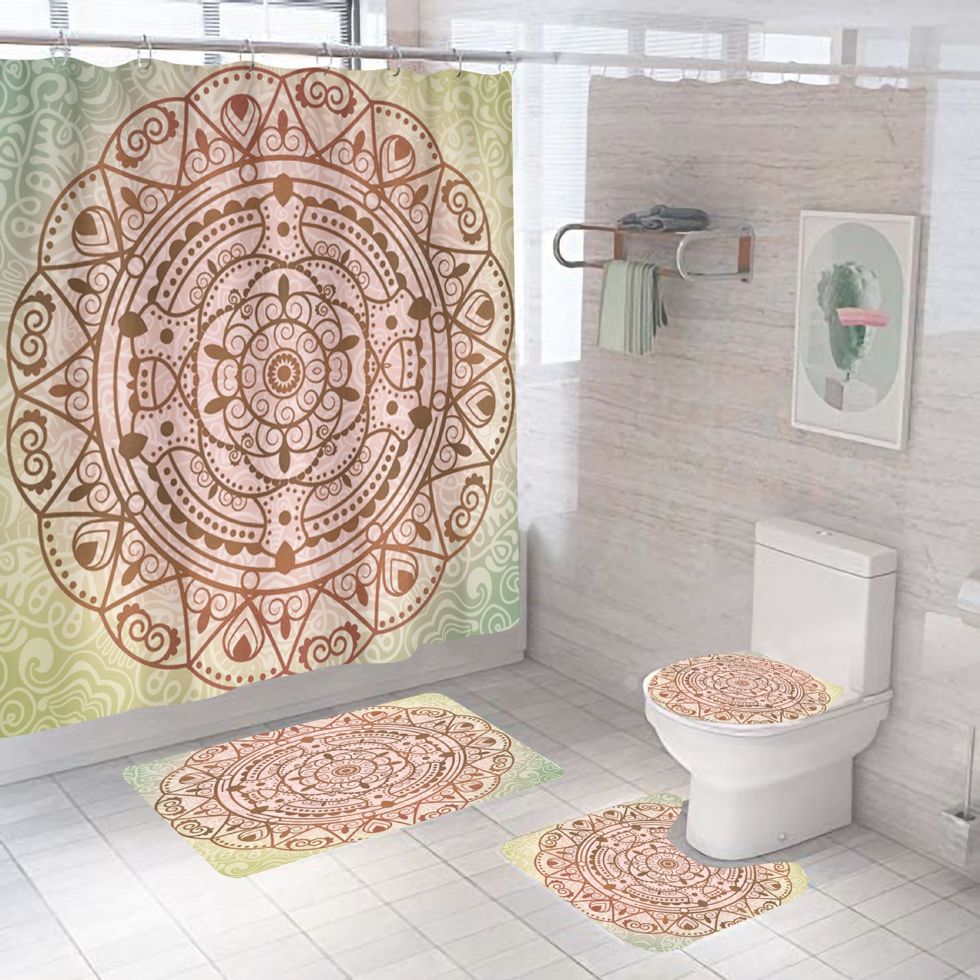 Digital Printing Waterproof Polyester Pattern Series Shower Curtain