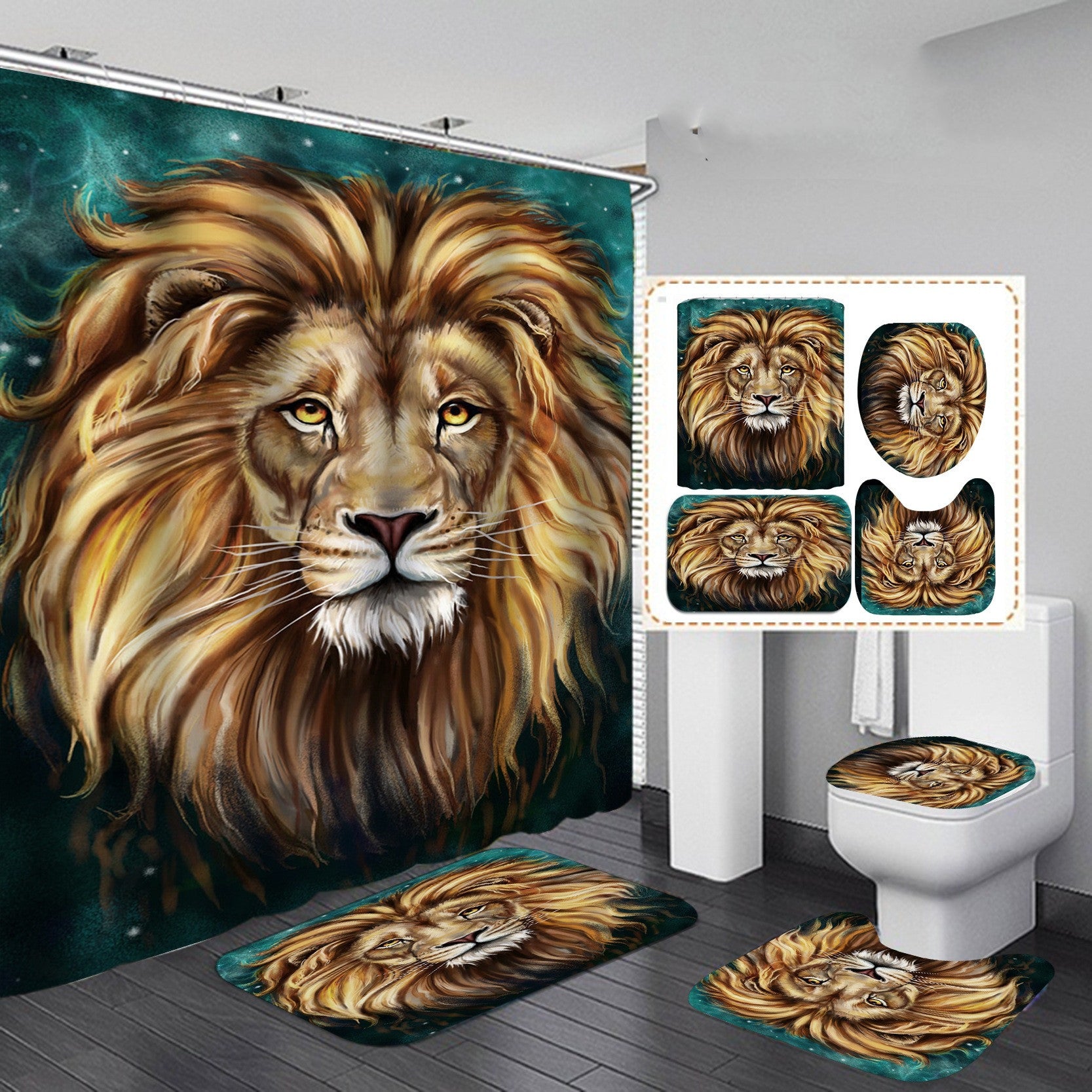 Digital Printing Waterproof Polyester Shower Curtain