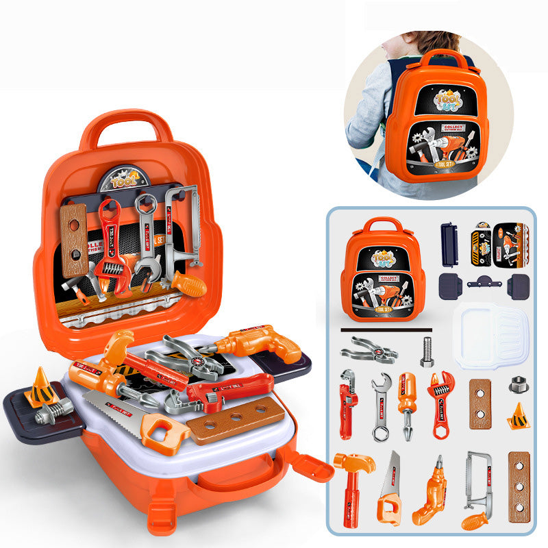 Toolbox Educational Toy Suitcase Boy Child Simulation Play House Repair Tool Backpack Box Set