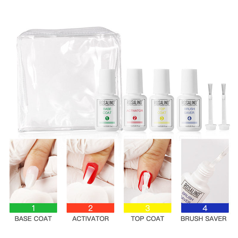 Kit de poudre d'infiltration pour ongles, poudre hydratante sans cuisson, paillettes pour ongles