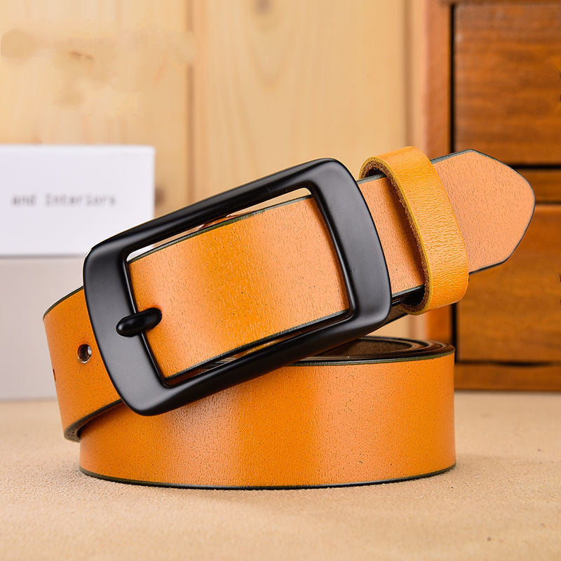 Ceinture Femme Version Coréenne Sauvage Ins Vent Peau De Vache Ceinture Jean Étudiantes