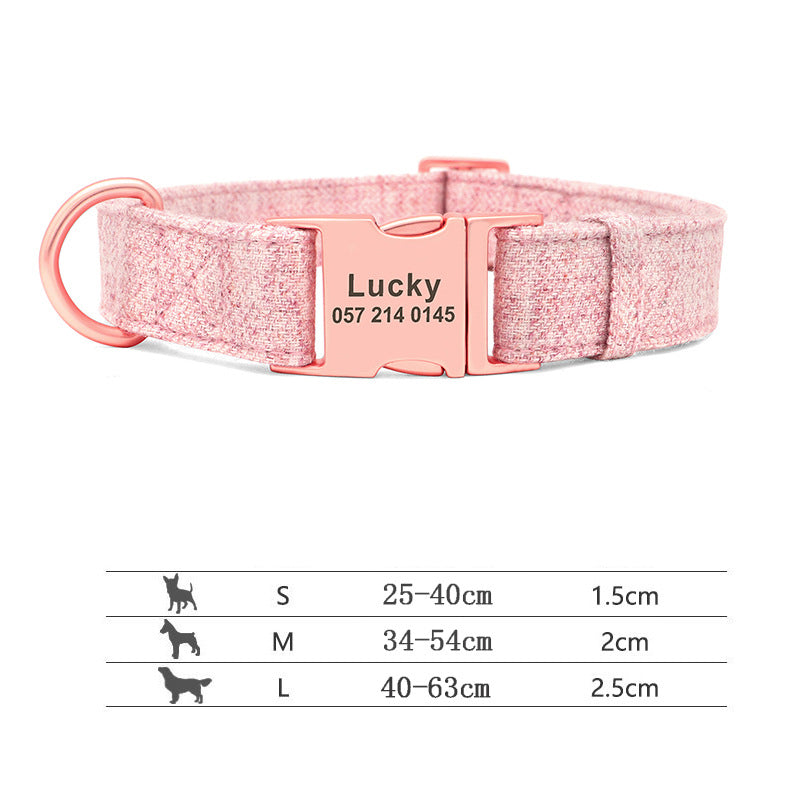 Gravure de collier pour chien de compagnie Collier anti-perte Golden Retriever Chien moyen et grand Teddy Laisse de collier pour petit chien
