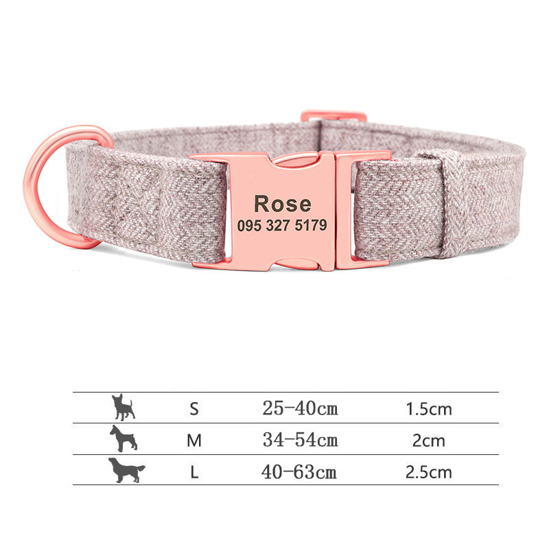 Gravure de collier pour chien de compagnie Collier anti-perte Golden Retriever Chien moyen et grand Teddy Laisse de collier pour petit chien