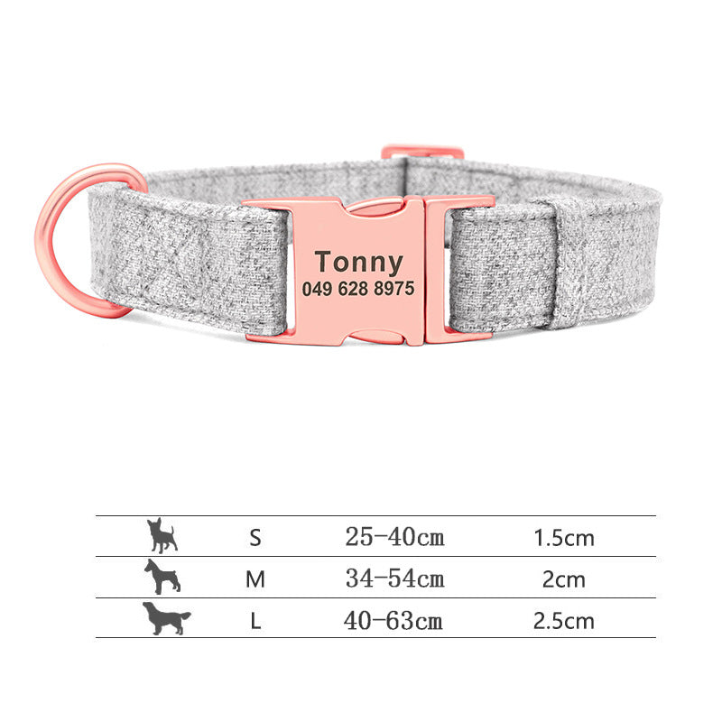 Gravure de collier pour chien de compagnie Collier anti-perte Golden Retriever Chien moyen et grand Teddy Laisse de collier pour petit chien