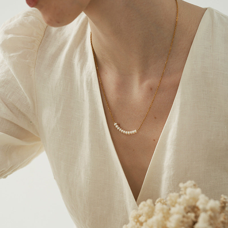 Collier Ras-du-cou Femme avec Perles Simples