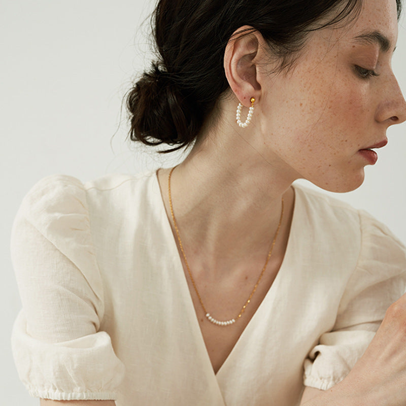 Collier Ras-du-cou Femme avec Perles Simples